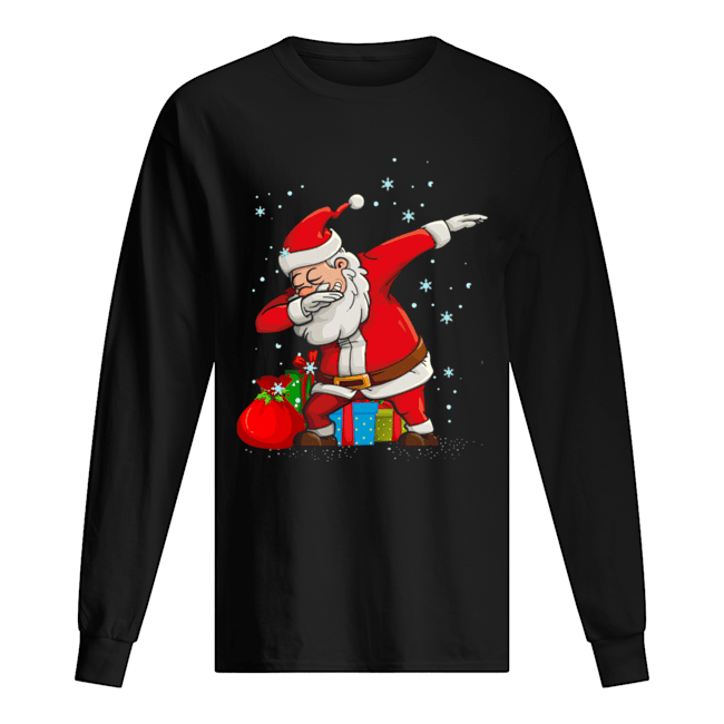 Dabbing Dancing Santa Christmas Long Sleeved T-shirt 