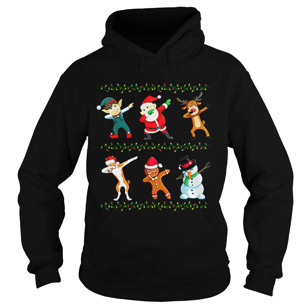 Dabbing Santa Basenji And Friends Christmas Hoodie