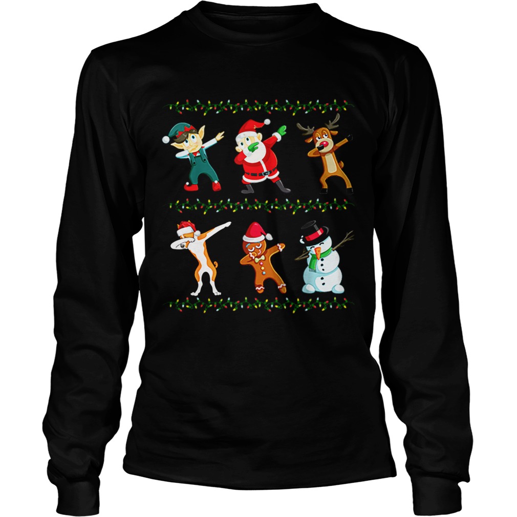 Dabbing Santa Basenji And Friends Christmas LongSleeve