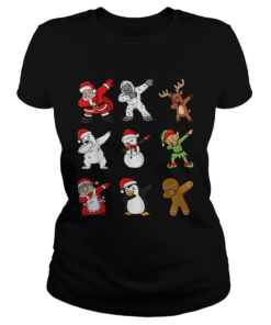 Dabbing Santa Claus And Friends Christmas  Classic Ladies