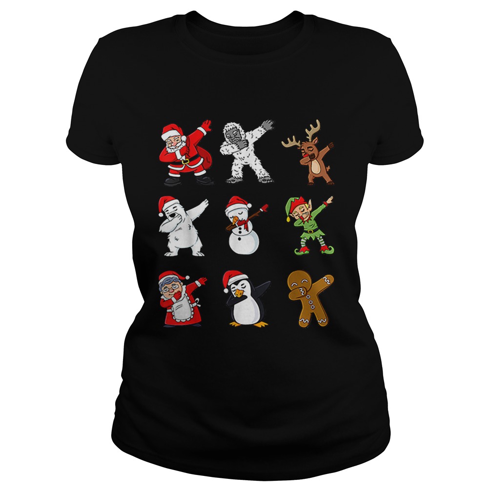 Dabbing Santa Claus And Friends Christmas Classic Ladies