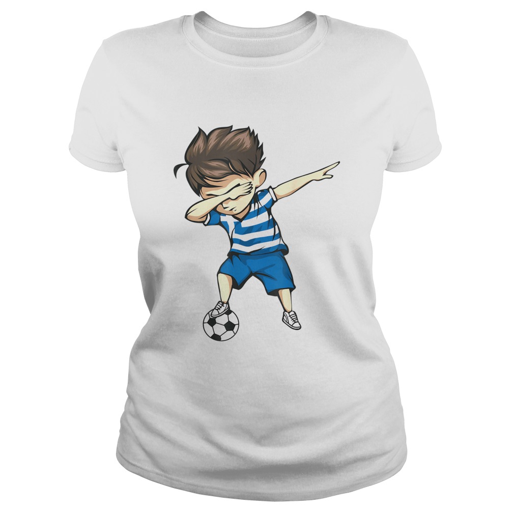 Dabbing Soccer Boy Greece Jersey Classic Ladies