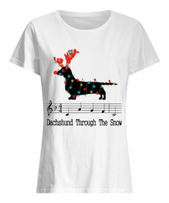 Dachshund Through The Snow Christmas Lights  Classic Women's T-shirt