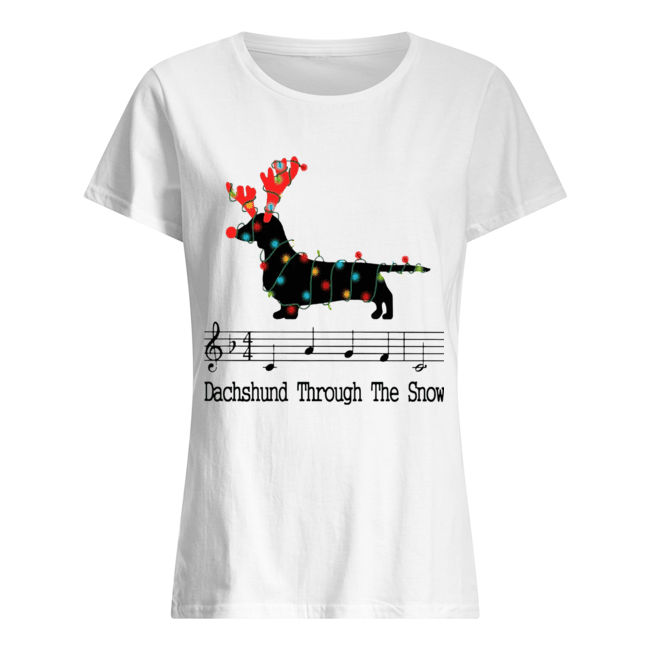 Dachshund Through The Snow Christmas Lights Classic Women's T-shirt