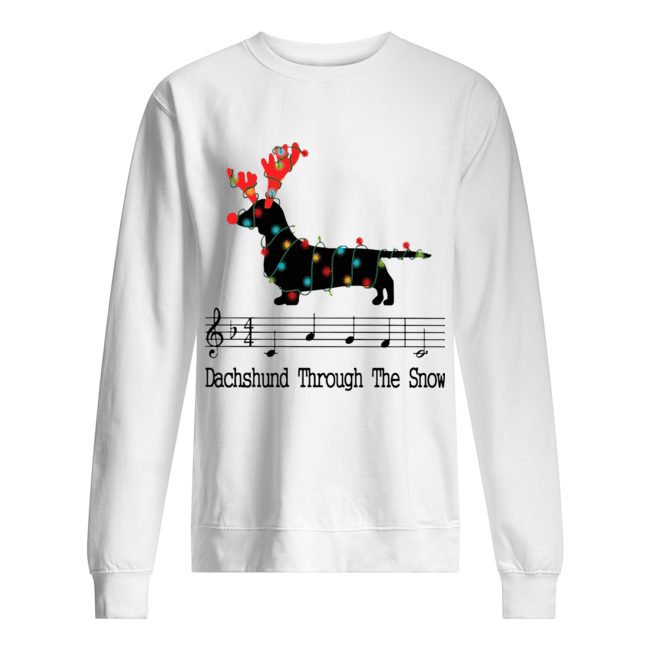 Dachshund Through The Snow Christmas Lights Unisex Sweatshirt