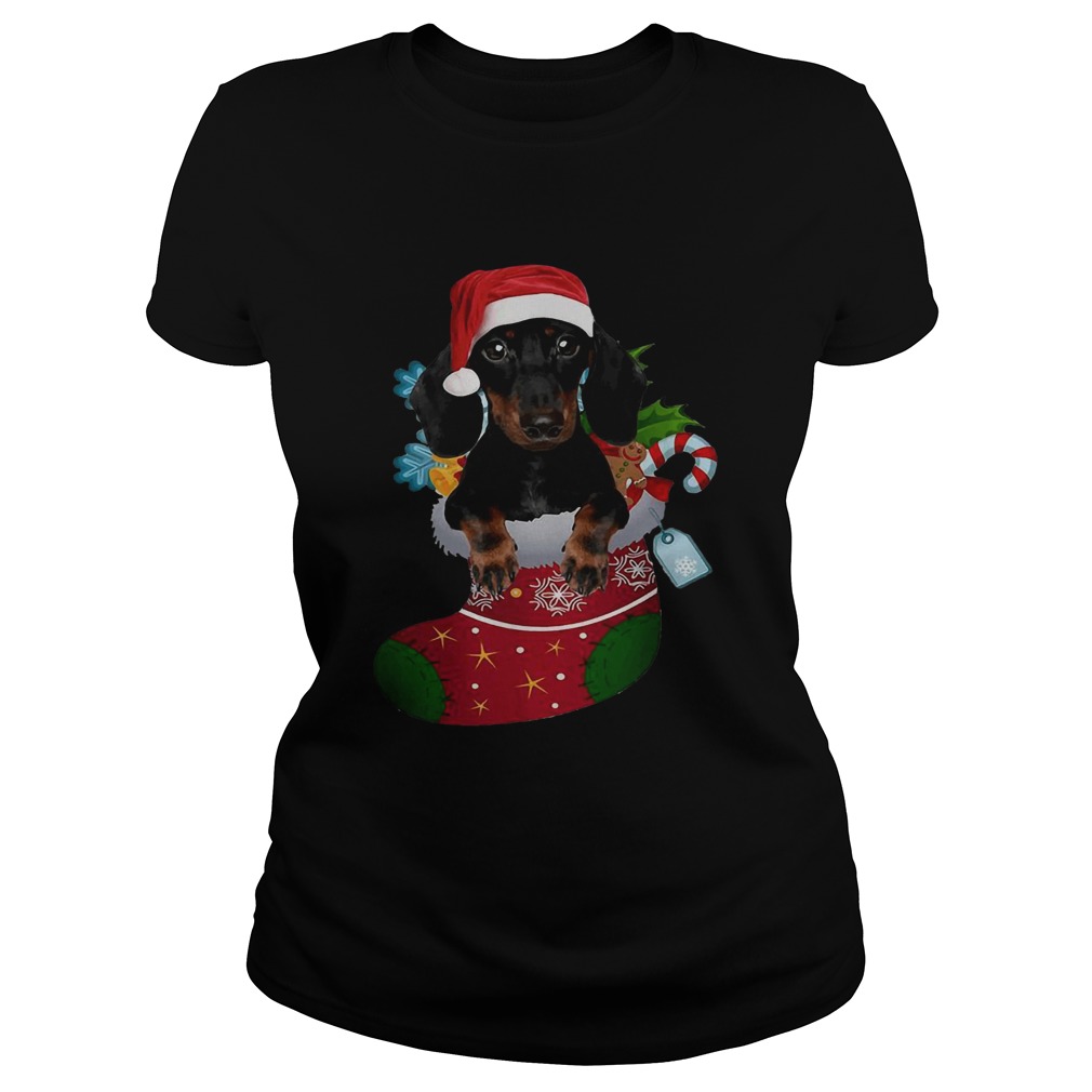 Dachshund in sock Christmas Classic Ladies