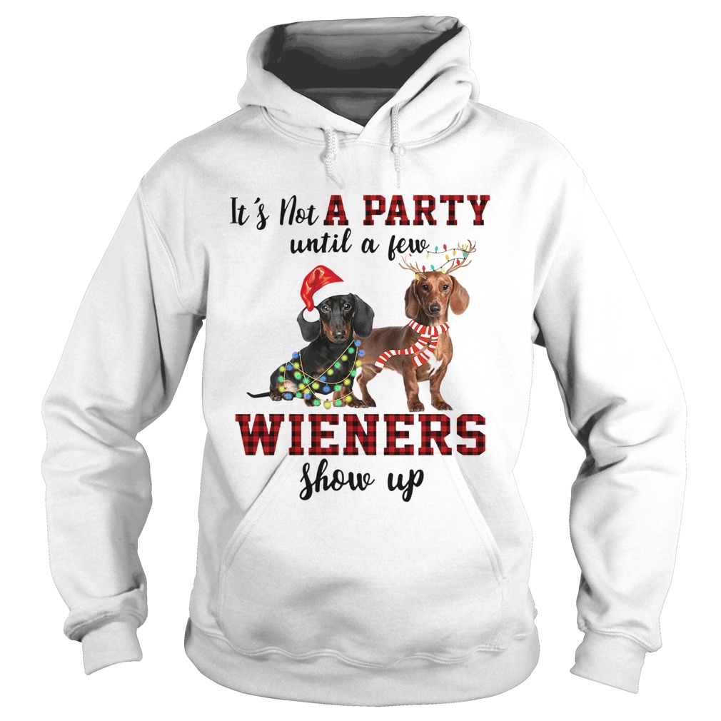 Dachshund its not a party until a few wieners show up christmas Hoodie