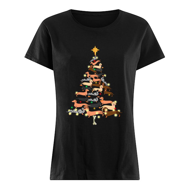 Dachshunds Christmas Tree Classic Women's T-shirt