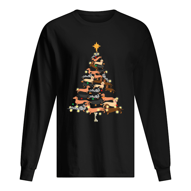 Dachshunds Christmas Tree Long Sleeved T-shirt 