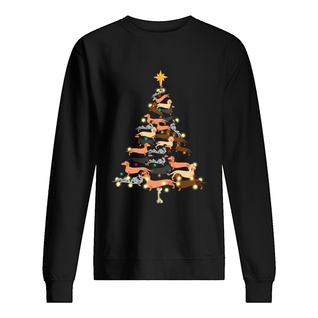 Dachshunds Christmas Tree Unisex Sweatshirt