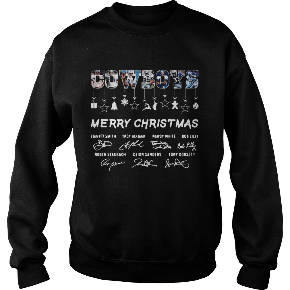 Dallas Cowboy legends Merry Christmas Players Signatures Sweatshirt