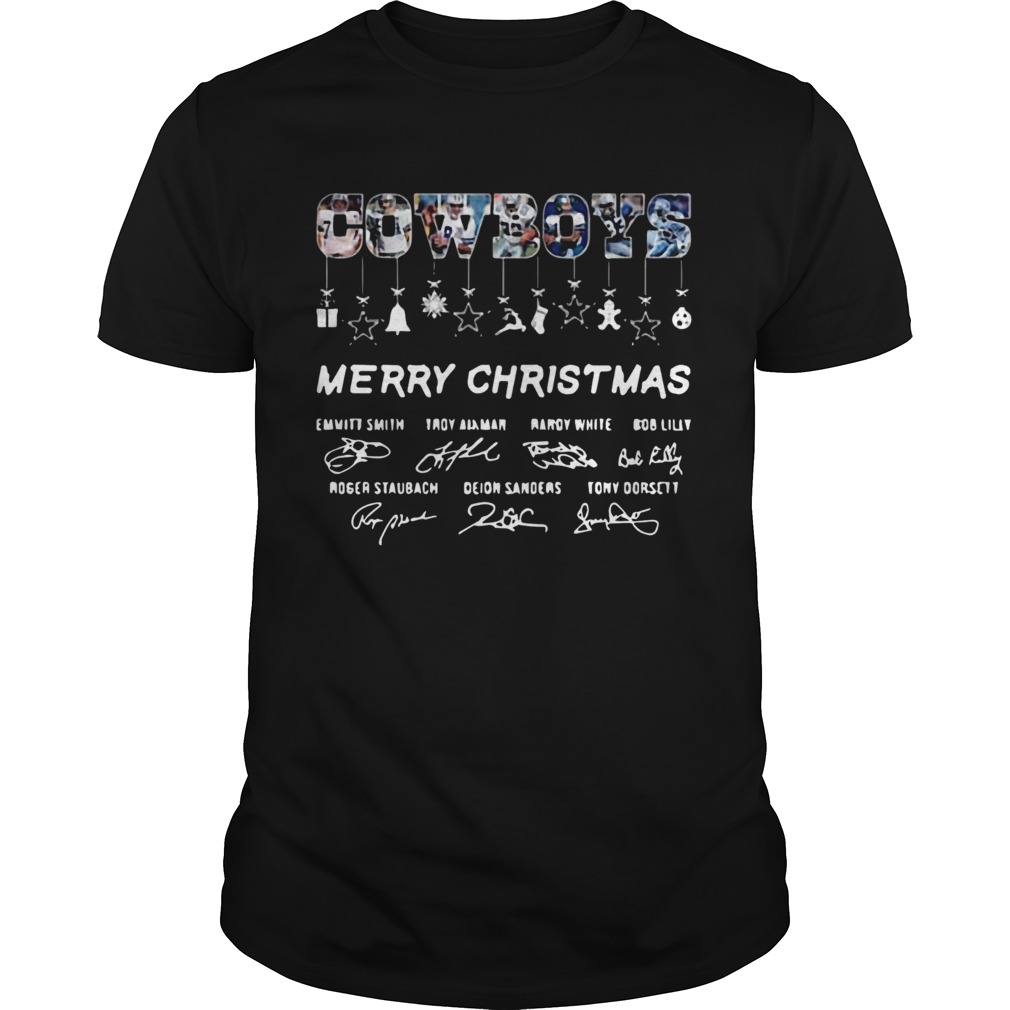 Dallas Cowboy legends Merry Christmas Players Signatures shirt