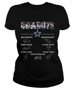 Dallas Cowboys Jason Witten Dak Prescott Ezekiel Elliott Byron Jones Tyron Smith Signatures  Classic Ladies