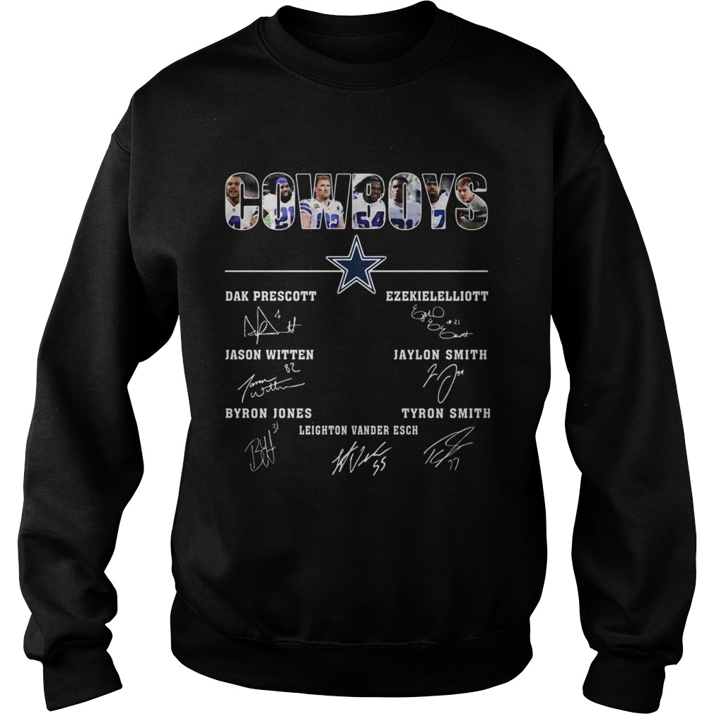 Dallas Cowboys Jason Witten Dak Prescott Ezekiel Elliott Byron Jones Tyron Smith Signatures Sweatshirt