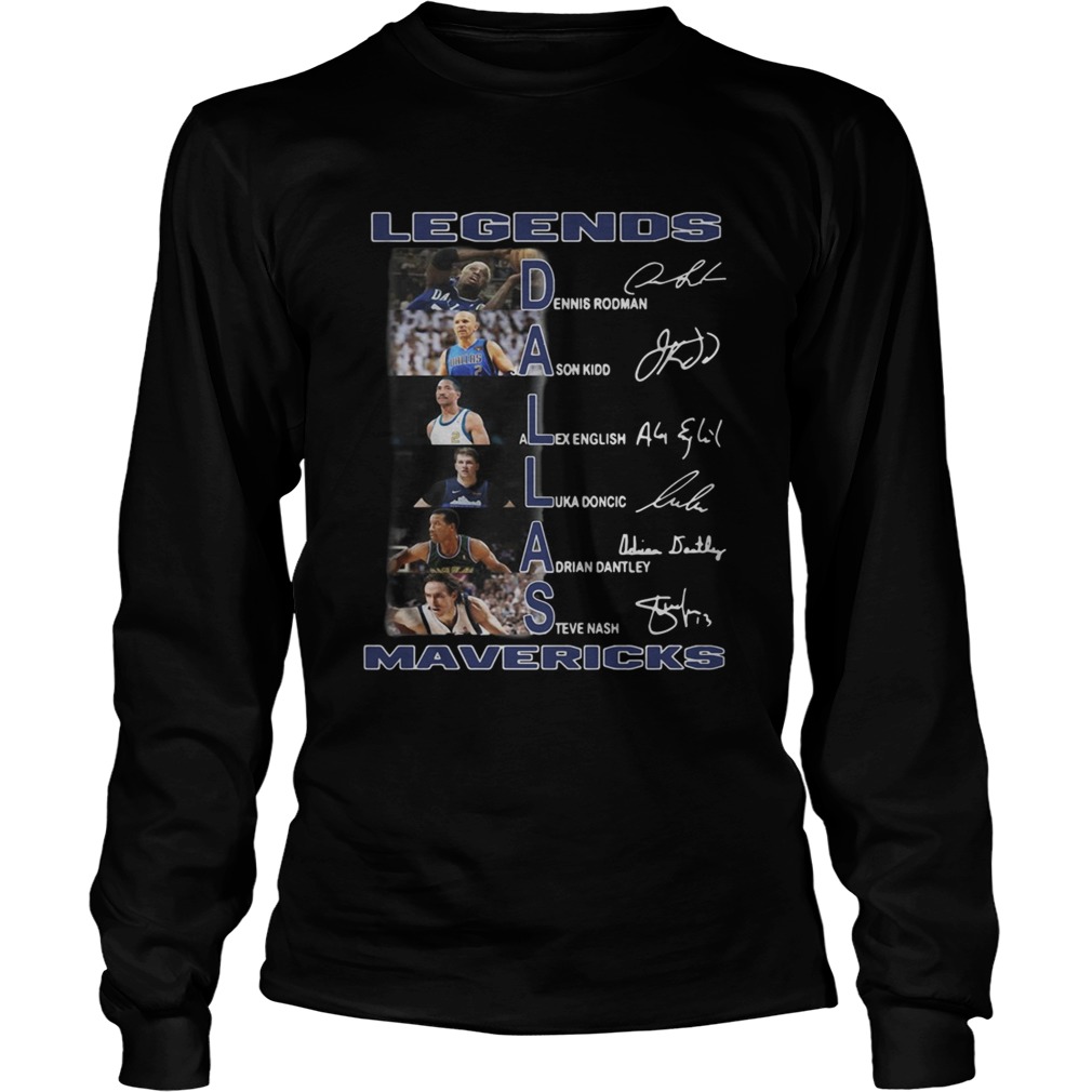 Dallas Cowboys Legends Mavericks Players Signatures LongSleeve