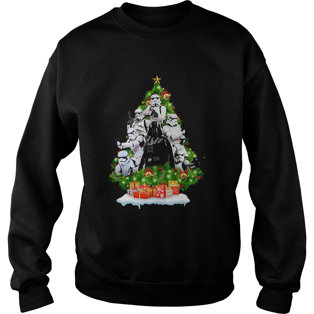 Darth vader and Stormtrooper Christmas Tree Sweatshirt