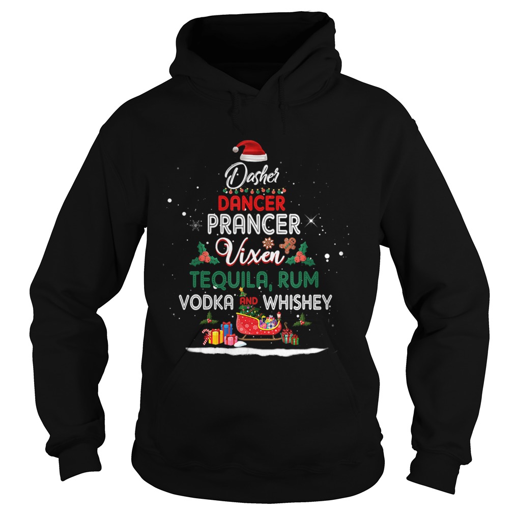 Dasher Dancer Prancer Vixen Tequila Rum Vodka Whiskey Wine Hoodie