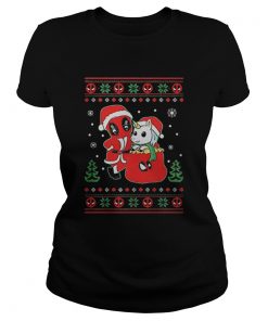 Deadpool unicorn ugly Christmas  Classic Ladies