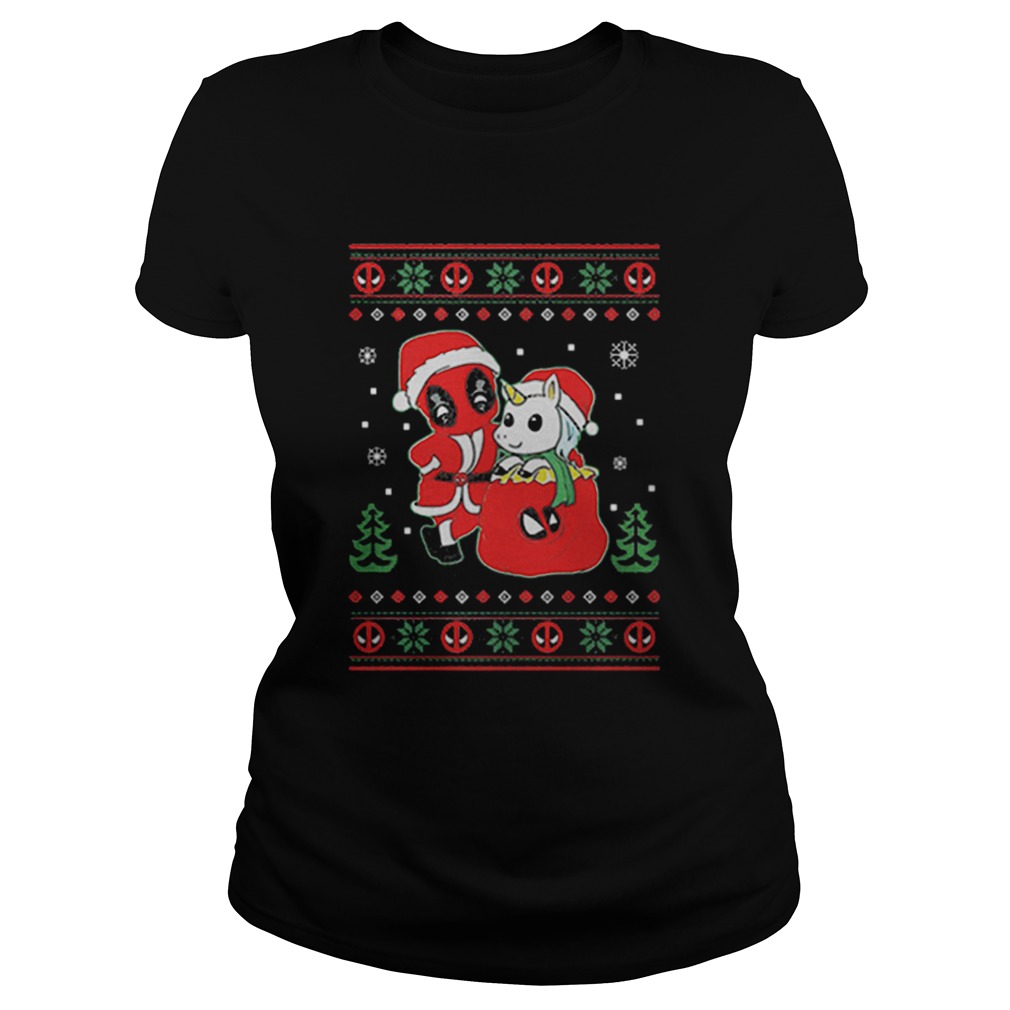 Deadpool unicorn ugly Christmas Classic Ladies