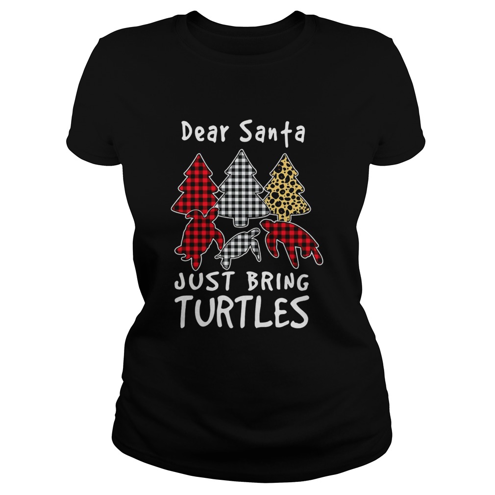 Dear Santa Just Bring Turtles Plaid Christmas Tree Classic Ladies