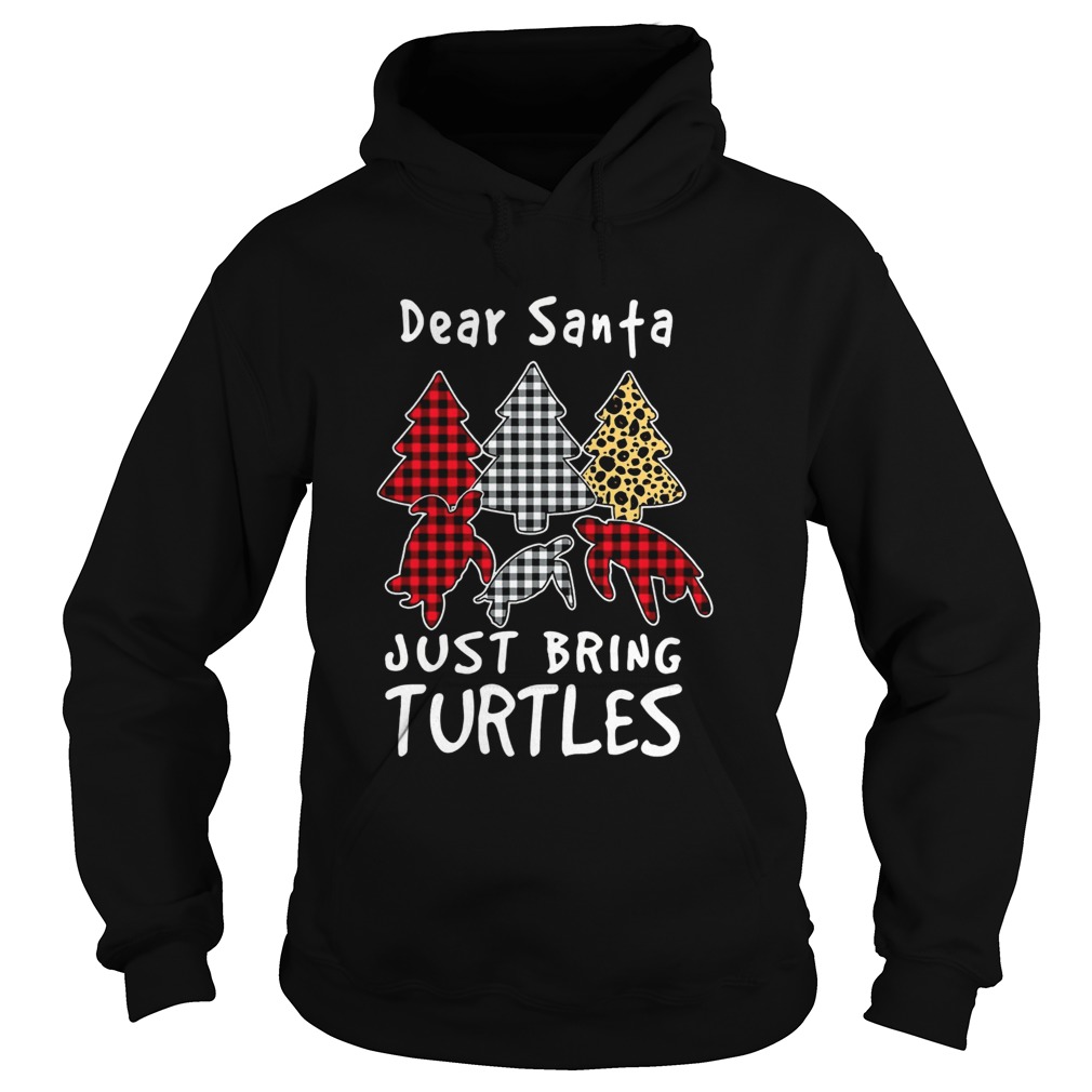 Dear Santa Just Bring Turtles Plaid Christmas Tree Hoodie