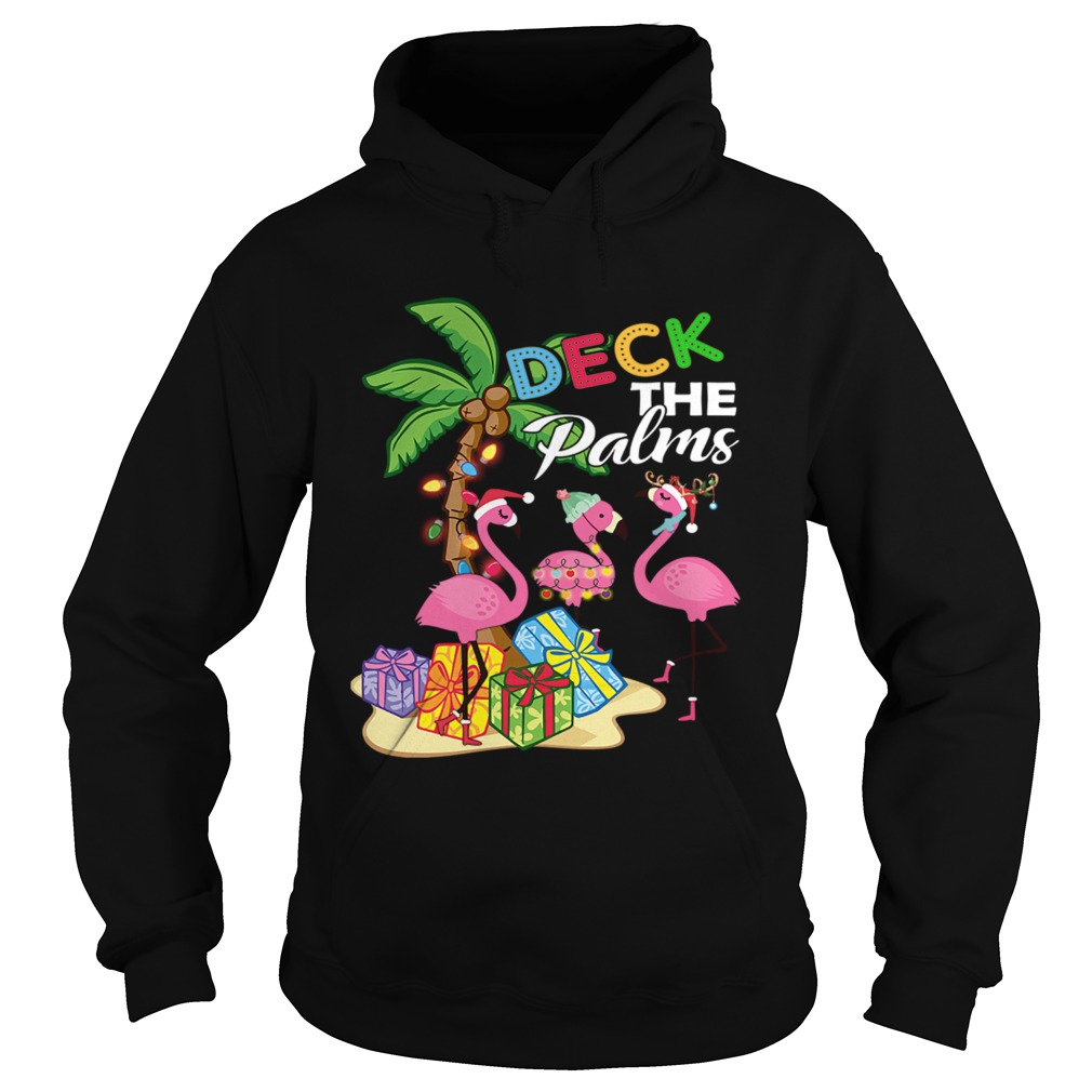 Deck the Palms Merry Flamingo Christmas  Hoodie