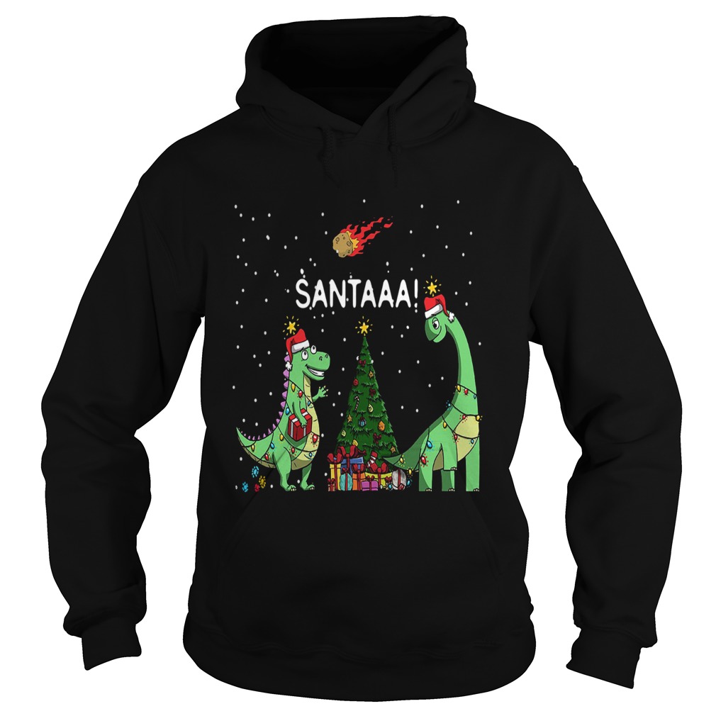 Dinosaur Santa Christmas Tree Hoodie