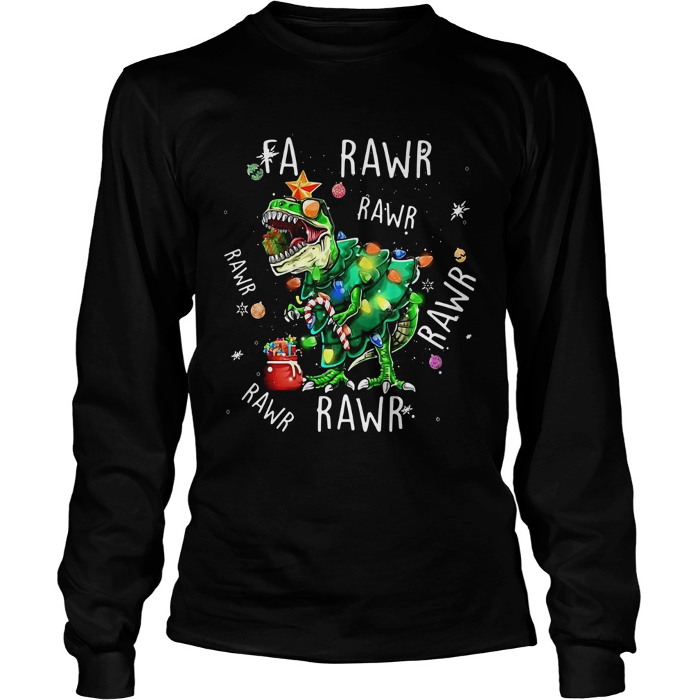 Dinosaur T Rex Fa Pawr Christmas LongSleeve