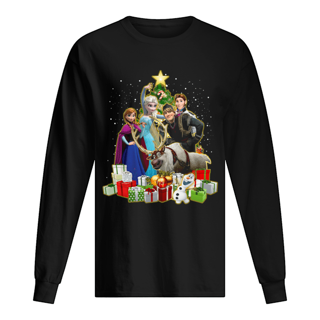 Disney Frozen Characters Merry Christmas Gifts Long Sleeved T-shirt 