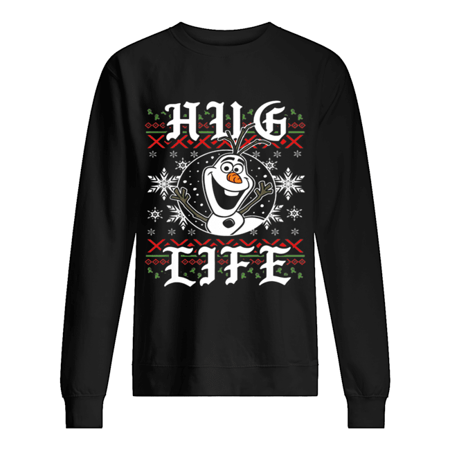 Disney Frozen Olaf Hug Life Ugly Christmas Sweater Style Unisex Sweatshirt