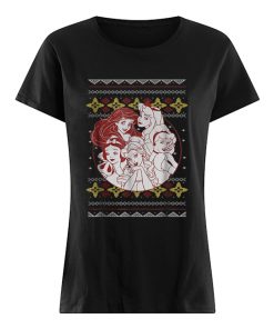 Disney Princess Circle Group Shot Ugly Christmas  Classic Women's T-shirt