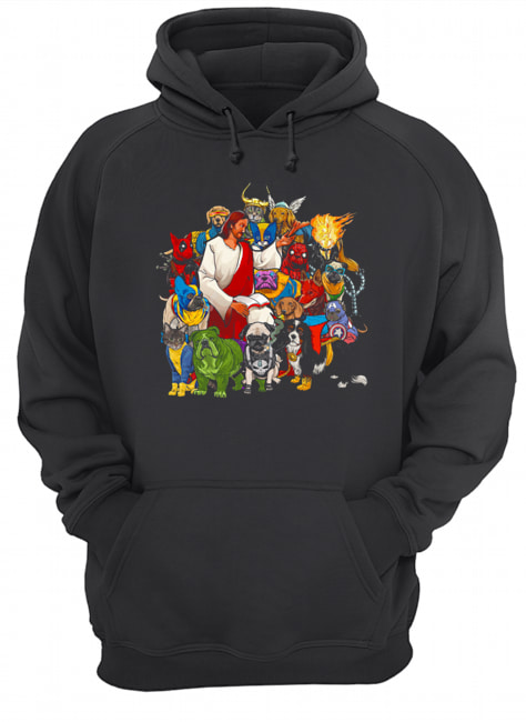 Dog Avengers Jesus that's how I saved the world Unisex Hoodie