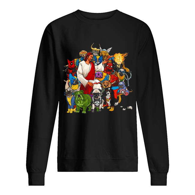 Dog Avengers Jesus that's how I saved the world Unisex Sweatshirt