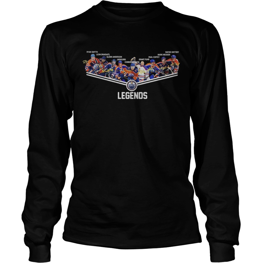 Edmonton Oilers Ryan Smith Leon Draisaitl Glenn Anderson Grant Fuhr Legends Signatures LongSleeve