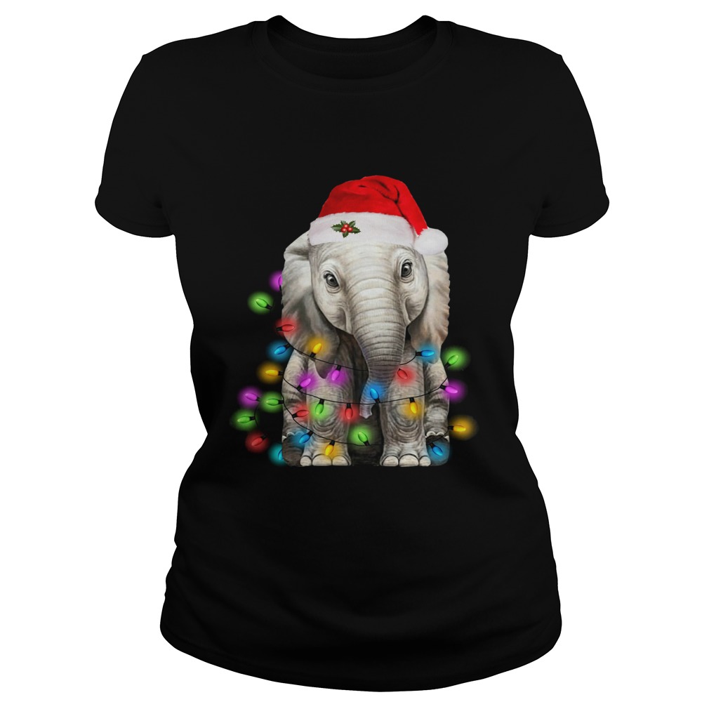 Elephant Santa Light Christmas Classic Ladies