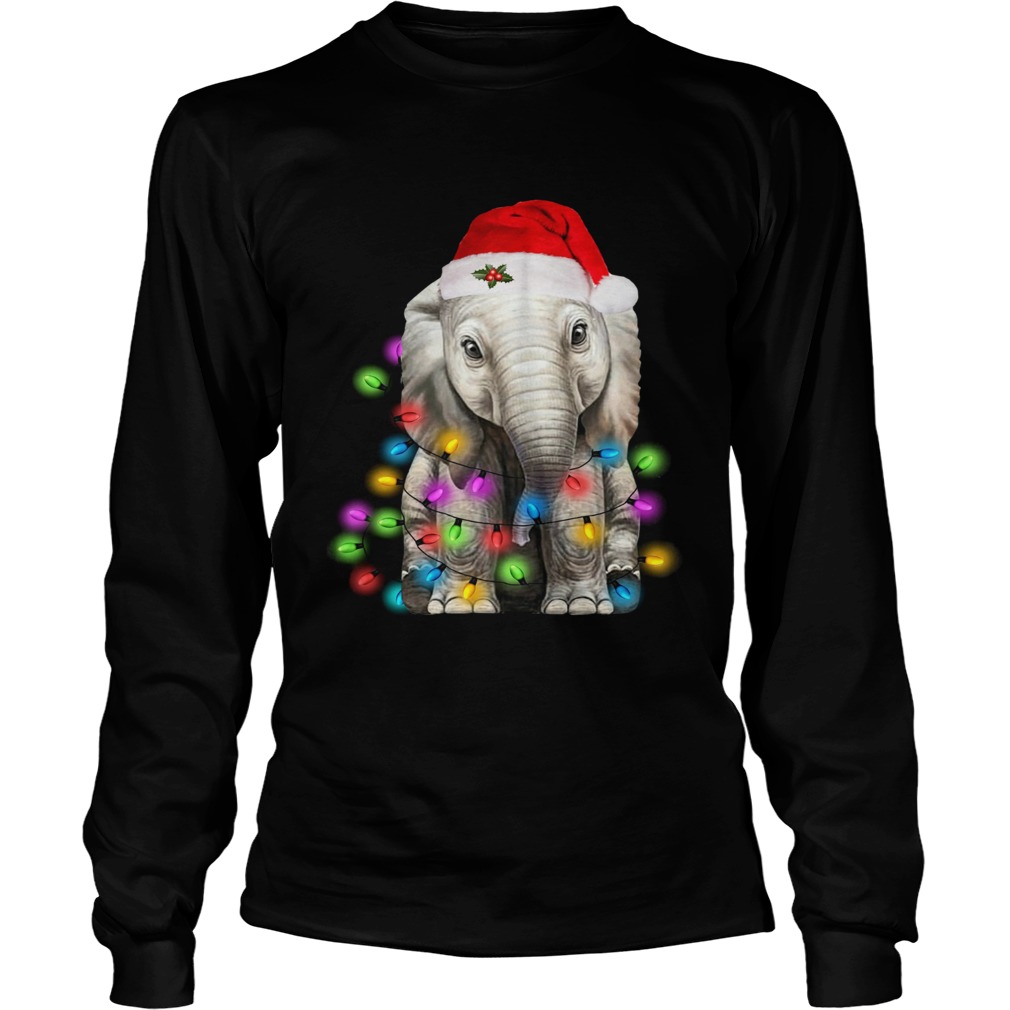 Elephant Santa Light Christmas LongSleeve