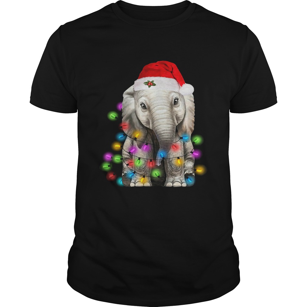 Elephant Santa Light Christmas shirt