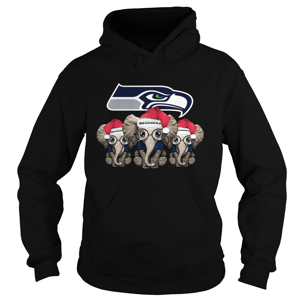 Elephant Santa Seattle Seahawks Hoodie