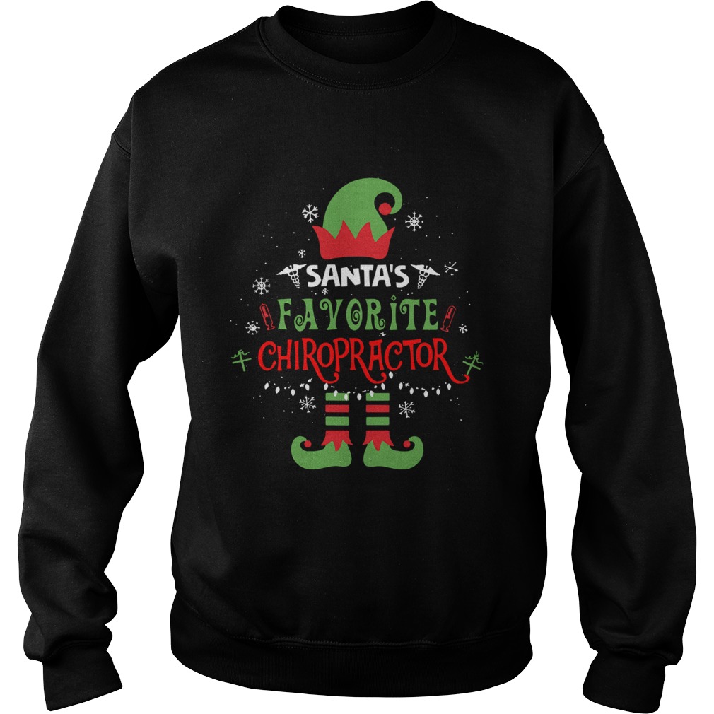 Elf Christmas Santas Favorite Chiropractor Sweatshirt