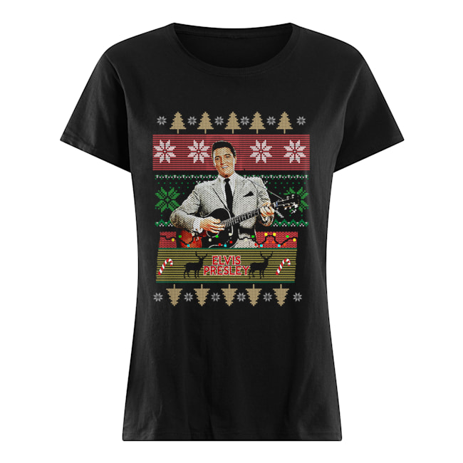 Elvis Presley Knitting Pattern Christmas Classic Women's T-shirt