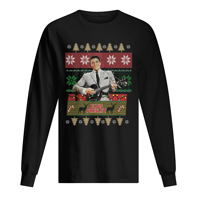 Elvis Presley Knitting Pattern Christmas Long Sleeved T-shirt 