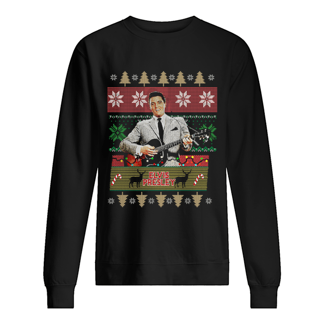 Elvis Presley Knitting Pattern Christmas Unisex Sweatshirt