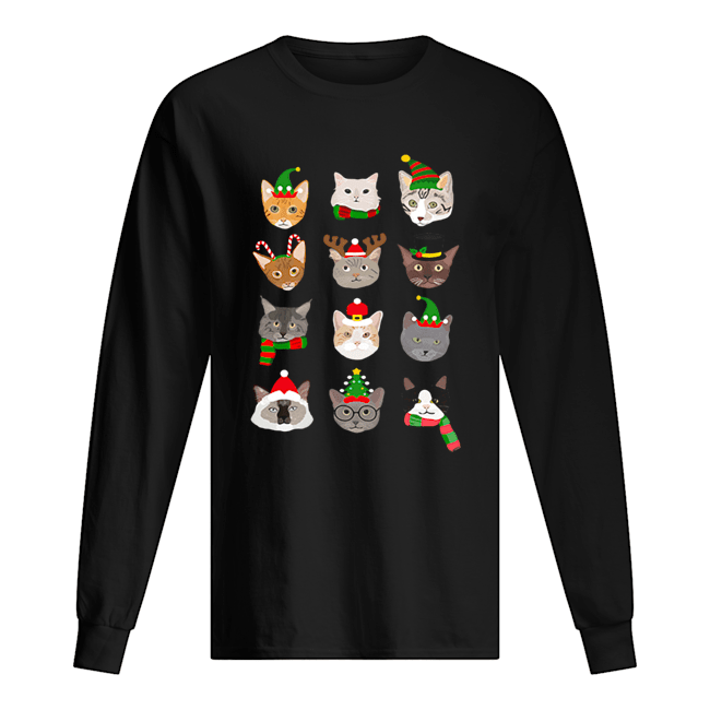 Festive Cats Christmas Long Sleeved T-shirt 