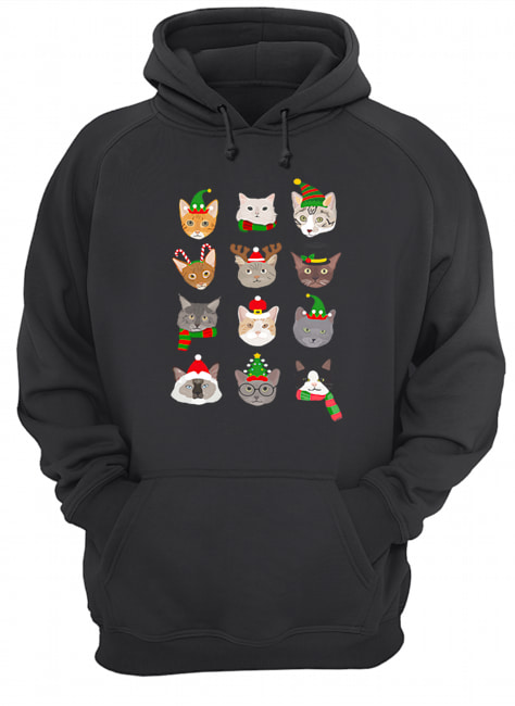 Festive Cats Christmas Unisex Hoodie