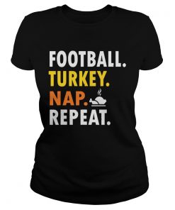 Football Turkey Nap Repeat Vintage  Classic Ladies