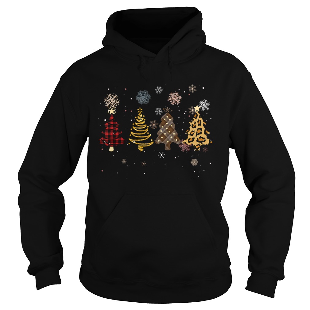 Four Tree Christmas Pattern Cloth Leopard Print Xmas Gift Hoodie