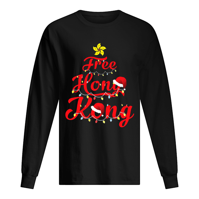 Free Hong Kong Christmas Tree Long Sleeved T-shirt 