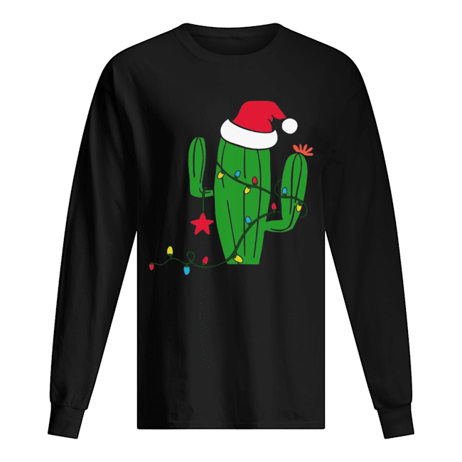 Free Hugs Santa Cactus Christmas Long Sleeved T-shirt 