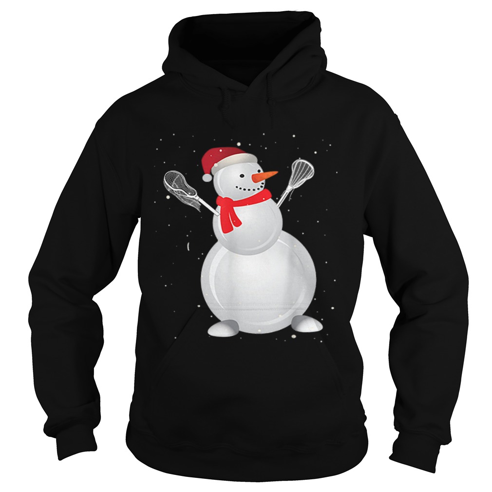 Funny Lacrosse Snowman Christmas Pajamas Matching Hoodie