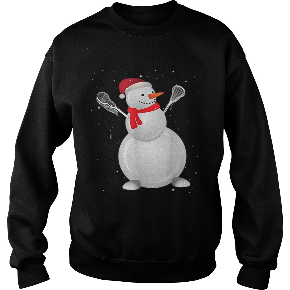 Funny Lacrosse Snowman Christmas Pajamas Matching Sweatshirt